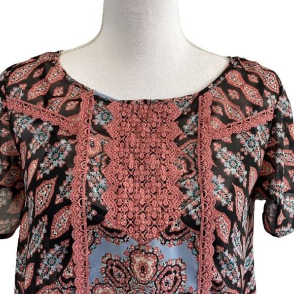 NWT Knox Rose Women's XS Flutter Sleeve Top and Cami Set Blouse Shirt 2 Layer - Picture 3 of 5